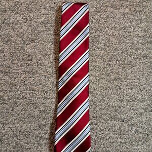 Countess Mara Red and White Striped/Repp Tie~Gold Crown